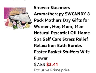 Shower steamers Amaozn receipt