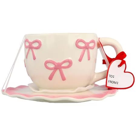 Festive Voice Bow Mug and Saucer