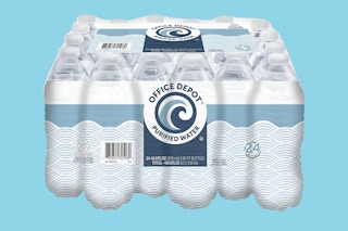 case of 24 purified water bottles