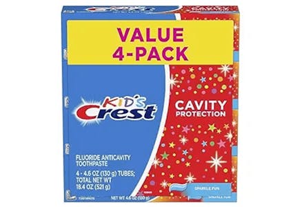 Kid's Crest Toothpaste 4-Pack