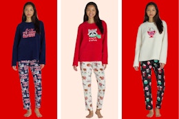 $10 Women's Plush Holiday Pajama Sets at Walmart card image