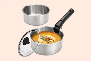 Carote Saucepan Set (2 pans, 1 detachable handle, 1 lid)