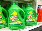 Gain Laundry Detergents on a shelf