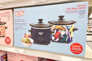 bella slow cooker set sitting on a target shelf