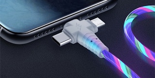 until gone 3 in 1 glowing led charging cable with lightning usb c and micro usb stock image 2023 1681327070 1681327070