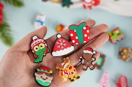 shoe charms on a table