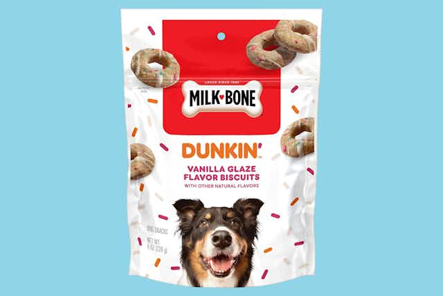 Limited-Edition Milk-Bone Dunkin' Vanilla Glaze Treats, $4.29 on Amazon card image