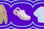 Modern Moment 2-piece baby set, Crocs clogs, and Bluey jacket