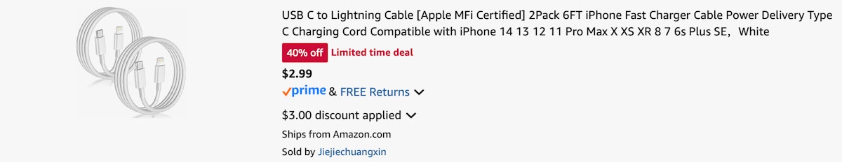 Amazon iPhone USB-C Lightning Cable 2025