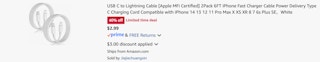 Amazon iPhone USB-C Lightning Cable 2025