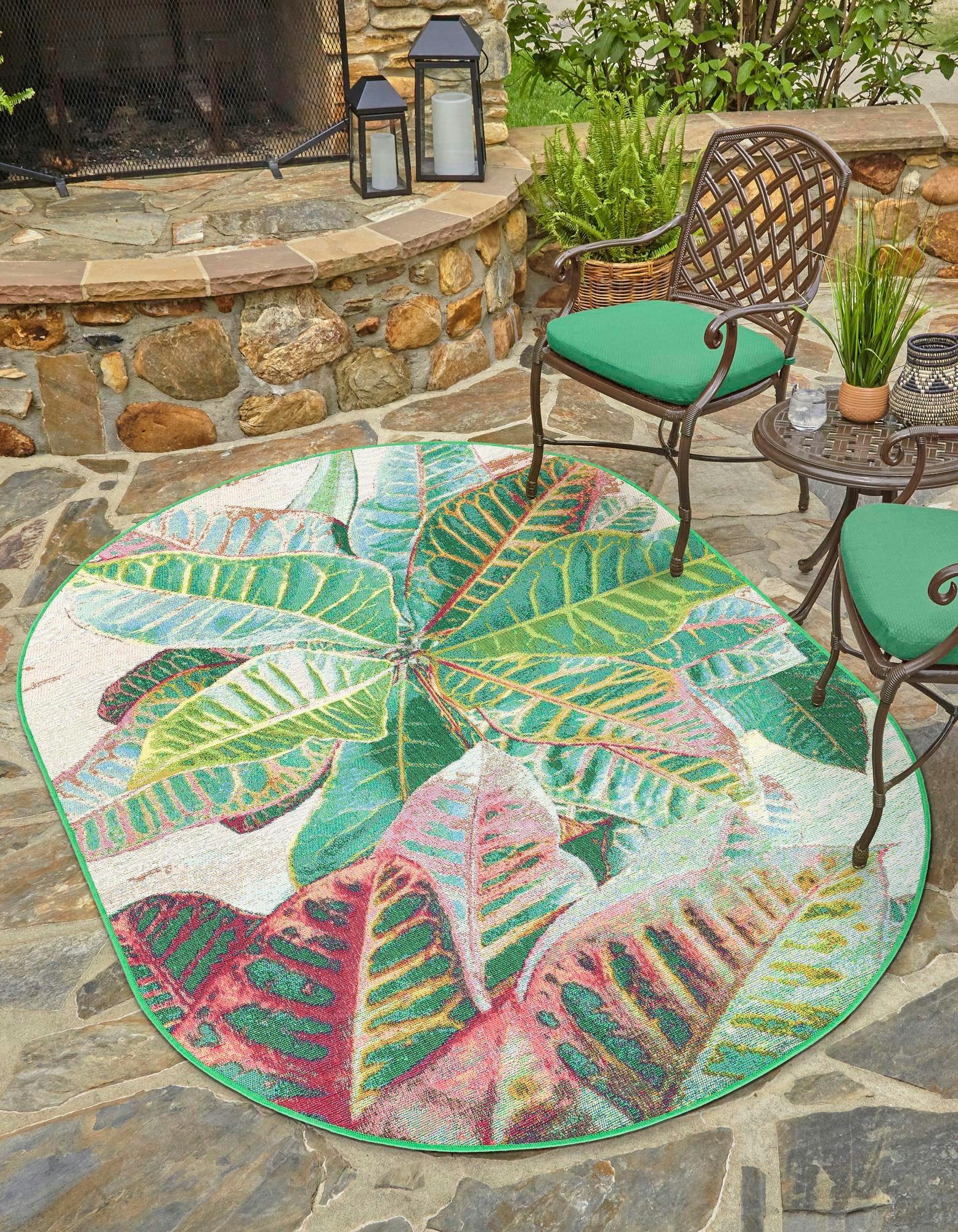 Washable Floral Area Rug