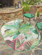 Washable Floral Area Rug