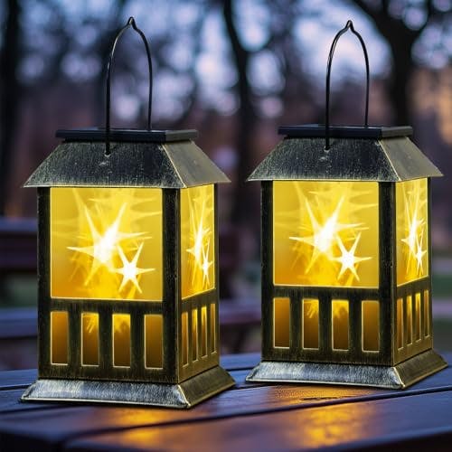 Solar Lanterns Outdoor 2-Pack