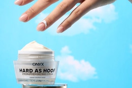 onyx nail cream on a nail