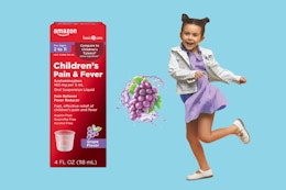 Amazon Basic Care Children's Pain Relief Liquid, Now $2.80 on Amazon card image