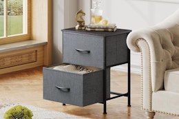 End Table With Fabric Drawers, Only $23 on Amazon card image