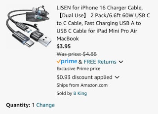 Amazon Dual iPhone Charger Cables 2024 2
