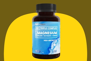BioEmblem Triple Magnesium Complex on a yellow background.