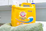arm hammer laundry detergent in laundry room