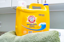 arm hammer laundry detergent in laundry room