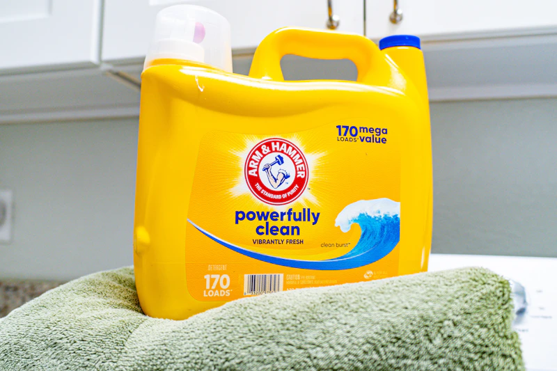arm hammer laundry detergent in laundry room