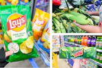 collage image of mountain dew soda, corn on the cob, and lays chips