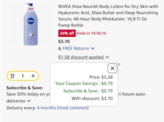 Nivea Amazon receipt