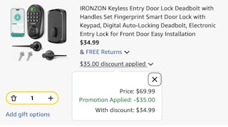 door lock Amazon receipt