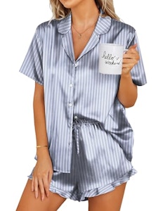Women's Silk Pajamas Shorts Set