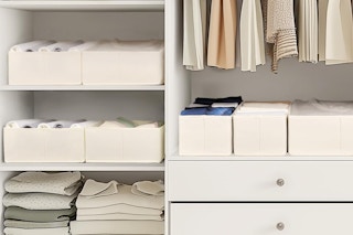drawer organizers in a closet