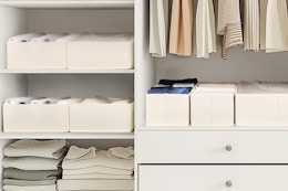 drawer organizers in a closet