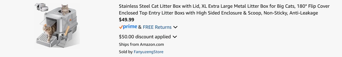 Amazon Stainless Steel Cat Litter Box 2025 B0DX749KN3