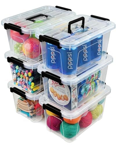 Plastic Storage Bins 6-Pack