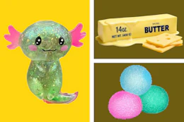 squishy toys in a collage 
