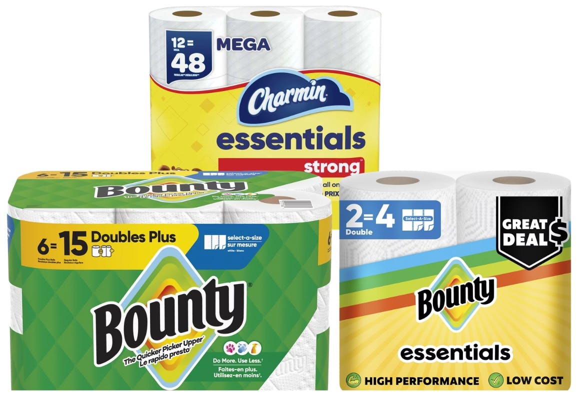 2 Bounty + 1 Charmin