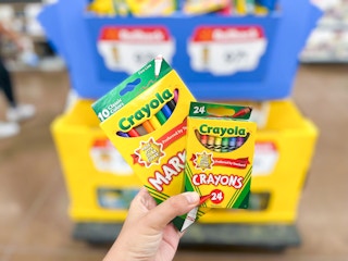 Crayola Crayons and Markers held in Walmart aisle