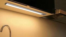 an under-cabinet light on a kitchen