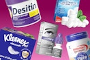 amazon items on a magenta background