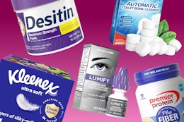 amazon items on a magenta background