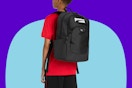 Kid wearing the PUMA Unisex Kid's Rally Backpack.