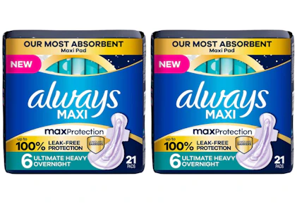 2 Always Maxi Pad Packs