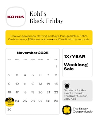 kohls black friday 2025 dates
