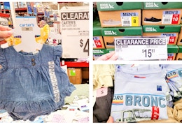 apparel and shoes clearance collage