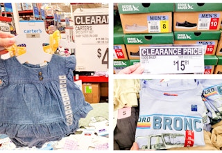 apparel and shoes clearance collage
