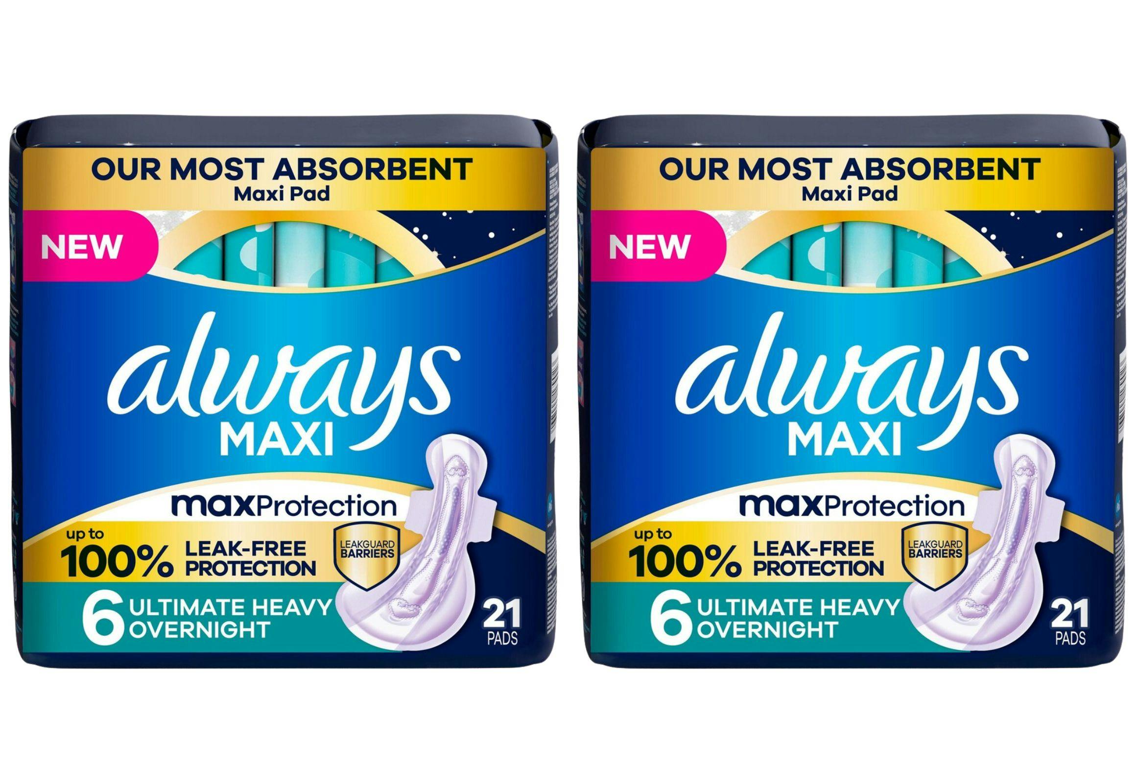 2 Always Maxi Pad Packs