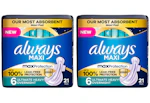 2 Always Maxi Pad Packs