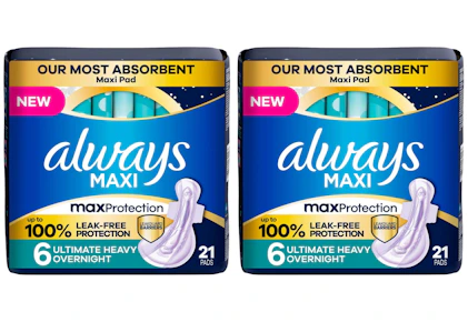 2 Always Maxi Pad Packs