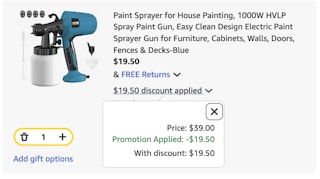 paint sprayer Amazon receipt