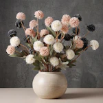 Faux Silk Pompon Mum Flowers
