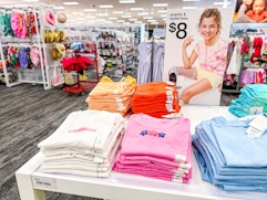 target kids shirts sitting on a shelf
